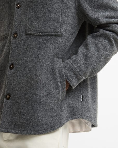 Barbour Marltown Tailored Wool Blend Overshirt — Grey
