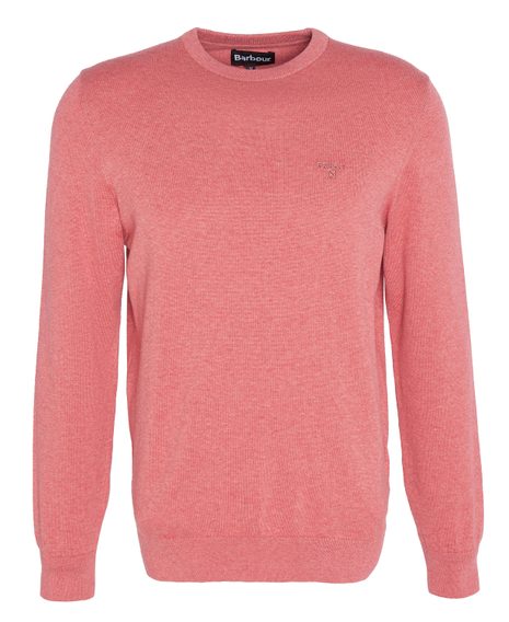 Barbour Pima Cotton Crew Neck Sweater — Pink Clay
