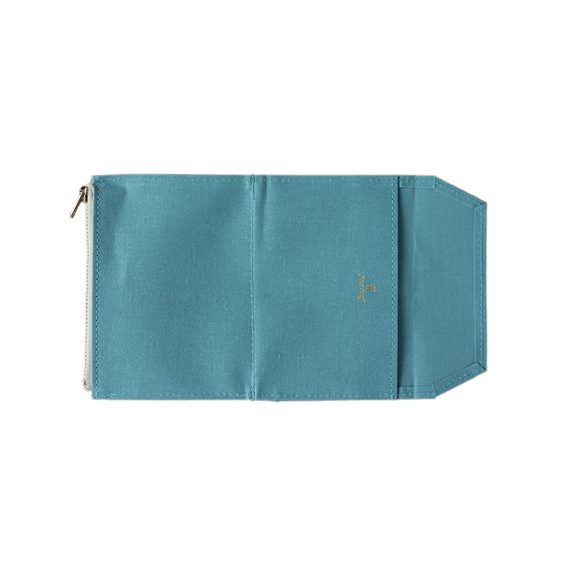 Náplň: Světle modrá bavlněná kapsa na zip (Passport)