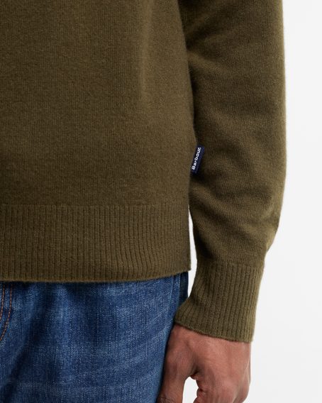 Barbour Pure Cashmere Sweater — Olive