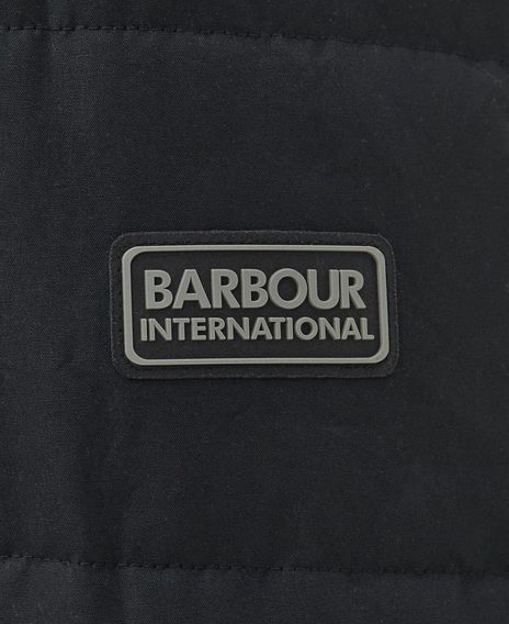 Barbour International Dowanside Wax Parka Jacket — Classic Black