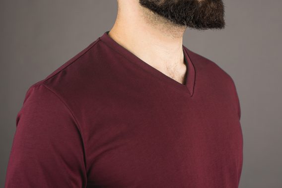 Pořádné tričko John & Paul - vínové (V-neck)