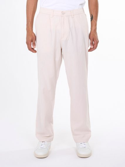 Bazar: Volné kalhoty z organické bavlny Knowledge Cotton Apparel Loose Slack Pants - Light Feather Gray - L