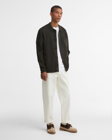Barbour Bellam Knitted Cardigan — Olive