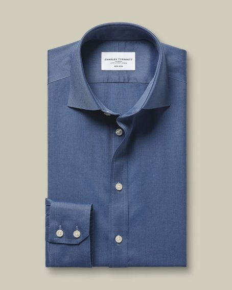 Charles Tyrwhitt Non-Iron Twill Shirt — Denim Blue