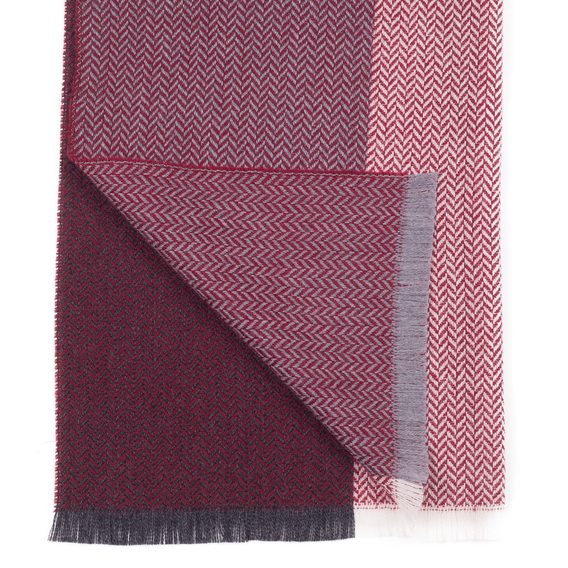 Velká vlněná šála John & Paul - vínová