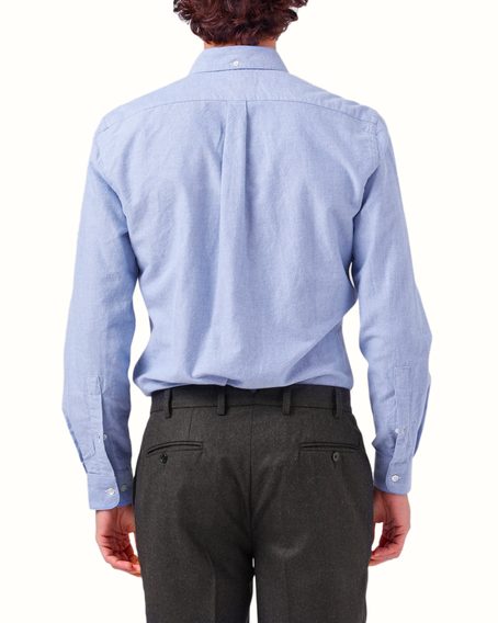 Памучна риза Portuguese Flannel Brushed Oxford - Blue (button-down)