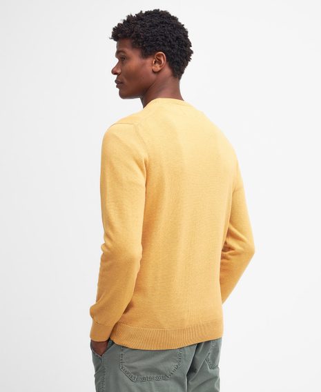 Barbour Pima Cotton Crew Neck Sweater — Honey Gold