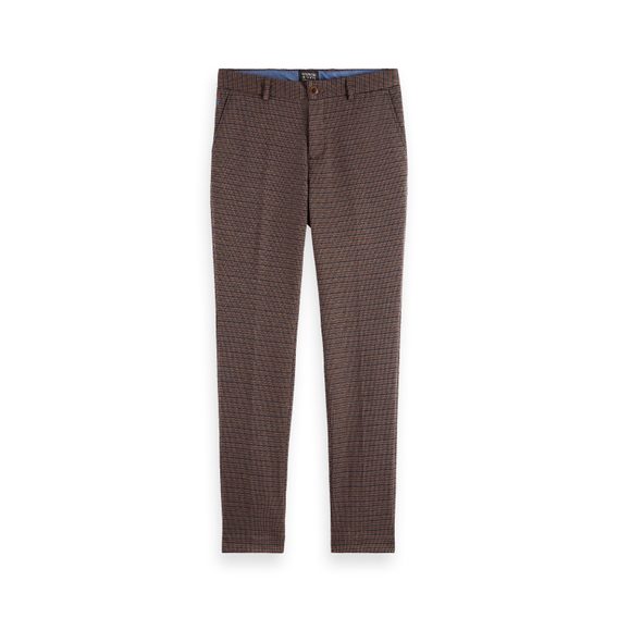 Scotch & Soda Mott Knitted Slim Fit Chinos — Brown Check