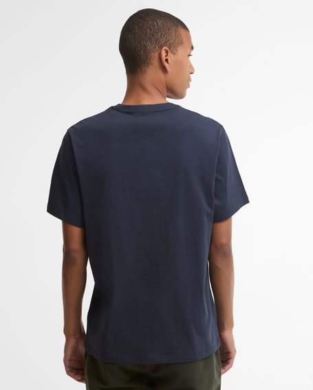 Barbour Tartan Tailored Crest Logo T-Shirt — Navy