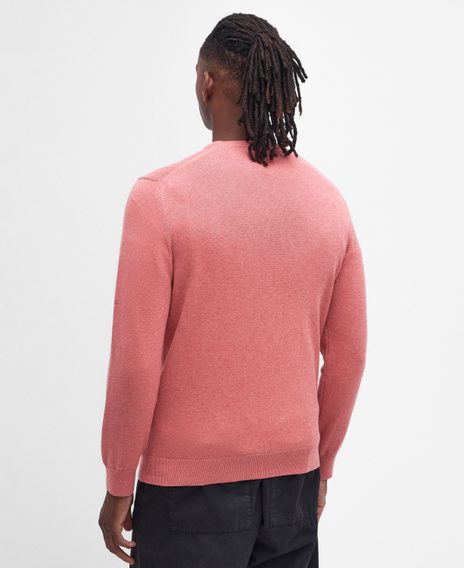 Barbour Pima Cotton Crew Neck Sweater — Pink Clay