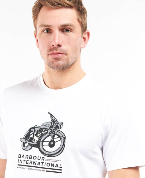 Bavlněné tričko Barbour International Surface Tee - White