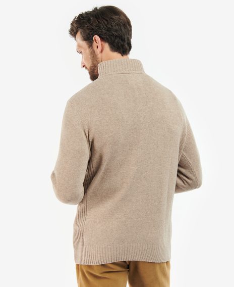Barbour Nelson Essential Half Zip Sweatshirt — Stone
