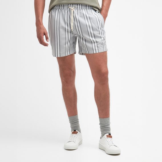 Barbour Decklam Striped Swim Shorts — Forest Fog