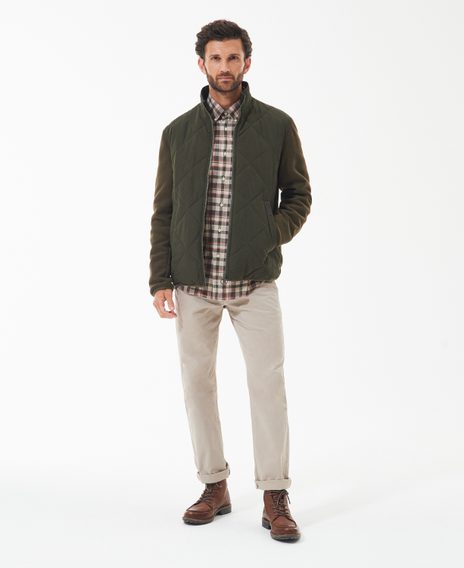 Barbour Hybrid Fleece Jacket — Olive