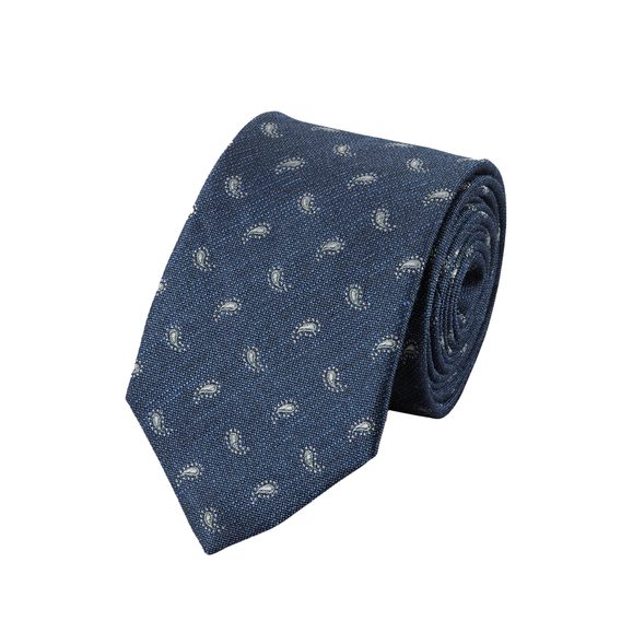 Charles Tyrwhitt Silk Linen Paisley Tie — Indigo