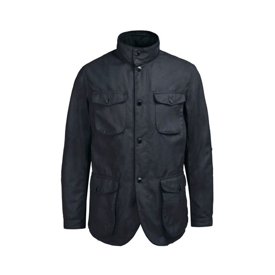 Barbour Ogston Waxed Cotton Jacket — Black