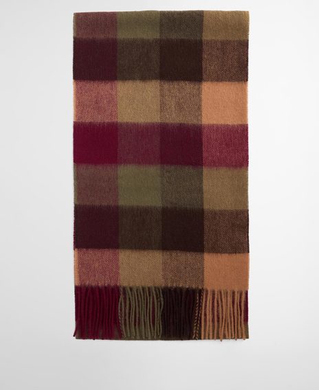 Barbour Large Tattersall Scarf — Tawny Port