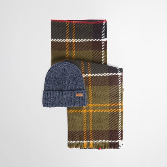 Barbour Pendle Beanie & Blair Scarf Gift Set