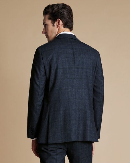 Charles Tyrwhitt Ultimate Performance Check Suit Jacket — Dark Navy