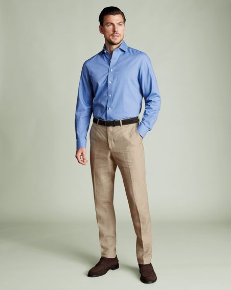 Charles Tyrwhitt Linen Trousers — Taupe