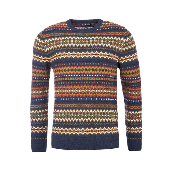 Barbour Case Fair Isle Jumper — Navy Marl
