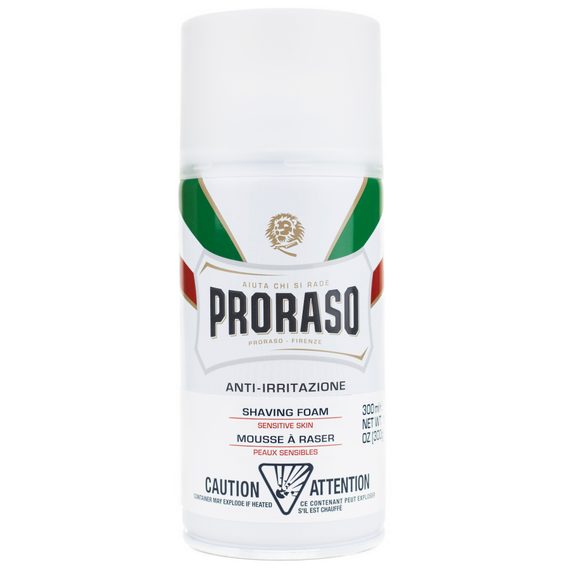 Pěna na holení Proraso White pro citlivou pokožku - zelený čaj (300 ml)