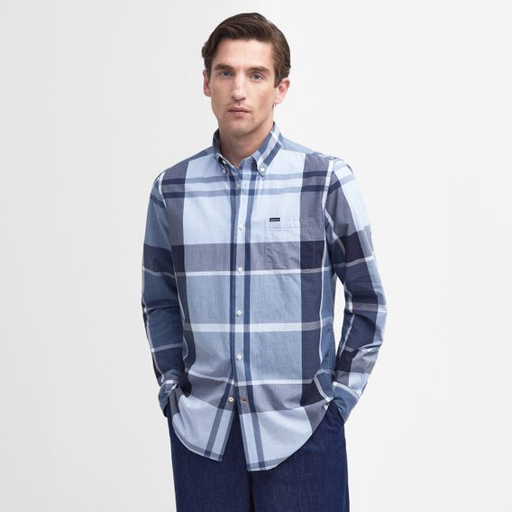 Barbour Harris Tailored Shirt — Deep Blue Tartan