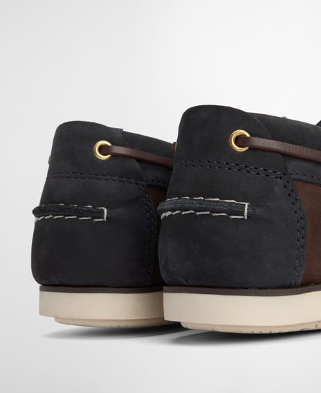 Barbour Wake Boat Shoes — Brown/Navy