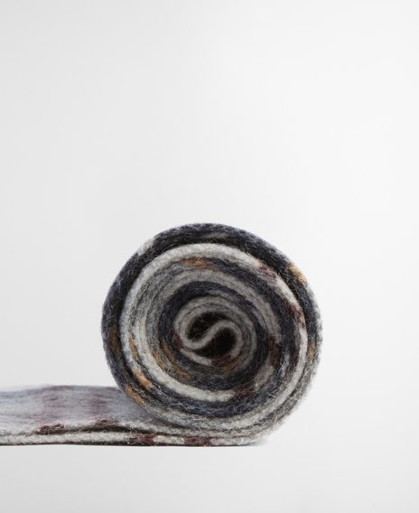 Barbour Wool/Cashmere Tartan Scarf — Grey Midnight Tartan