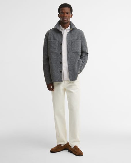 Barbour Marltown Tailored Wool Blend Overshirt — Grey