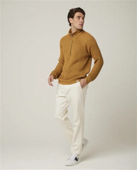 Peregrine Felix Quarter Zip Jumper — Amber