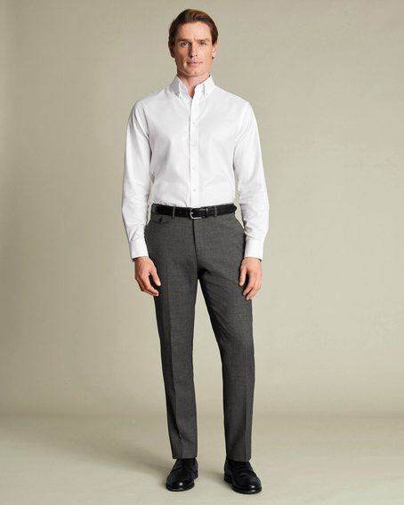 Charles Tyrwhitt Wool Stretch Trousers — Grey