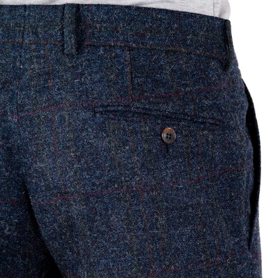 Tweedové kalhoty Walker Slater Martin - Navy Windowpane