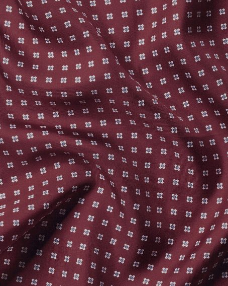 Charles Tyrwhitt Wool Silk Medallion Print Pocket Square — Burgundy Red