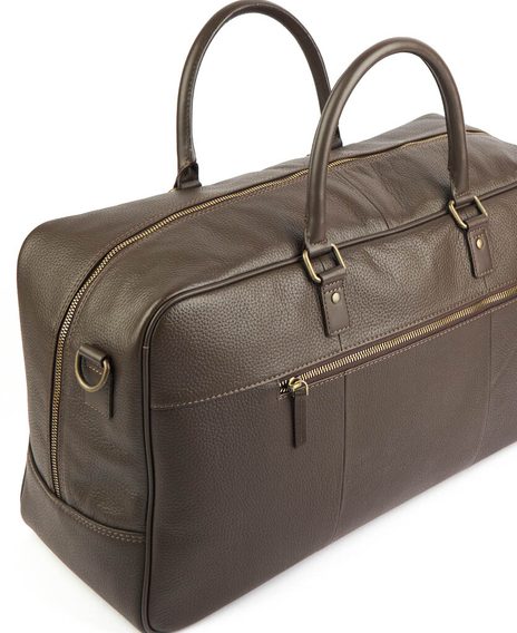 Kožená víkendová taška Barbour Highgate Leather Holdall - tmavě hnědá