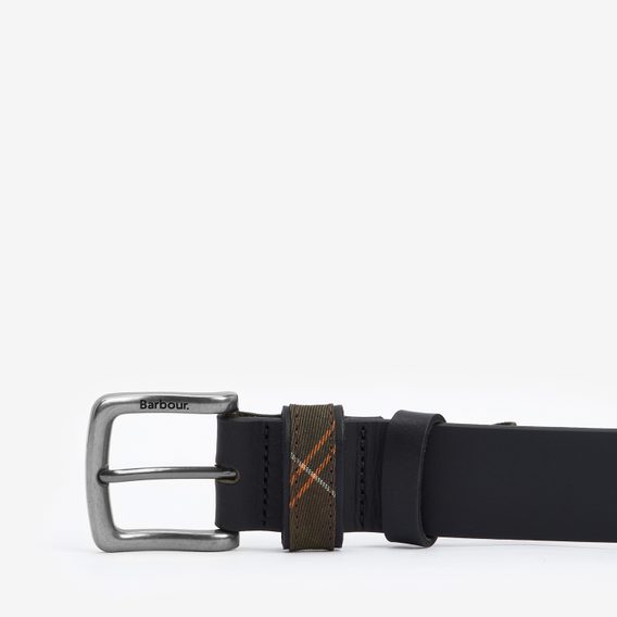 Barbour Esk Leather Belt — Black