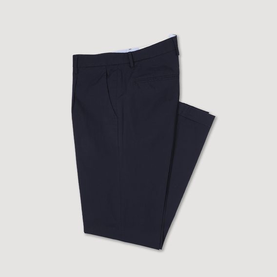Brooksfield Slim Fit Pleated Chinos — Navy