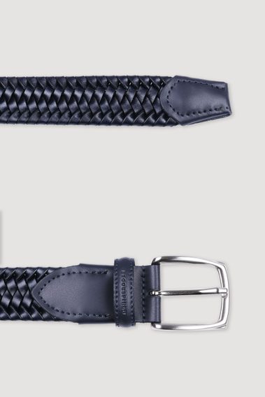 Brooksfield Braided Leather Belt — Blue