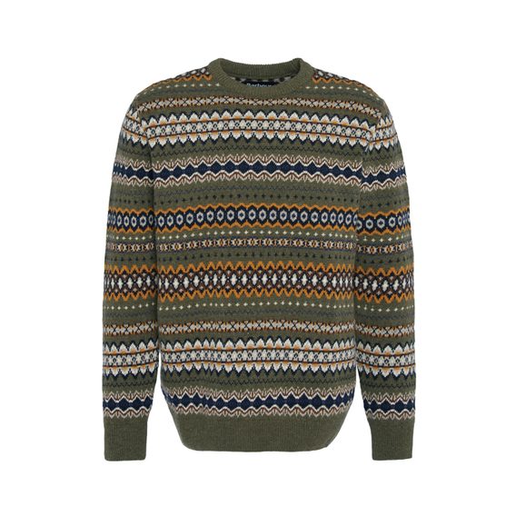 Barbour Case Fair Isle Jumper — Willow Green
