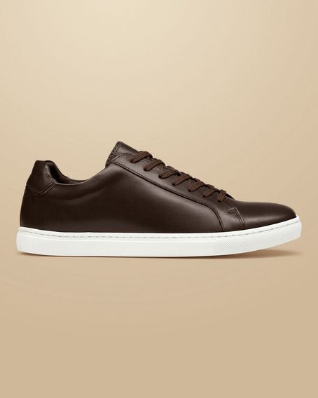 Charles Tyrwhitt Leather Sneakers — Dark Chocolate