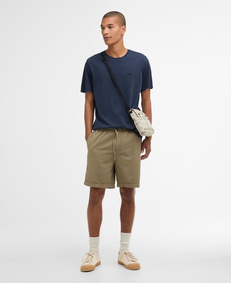 Barbour Seersucker Relaxed Shorts — Archive Olive