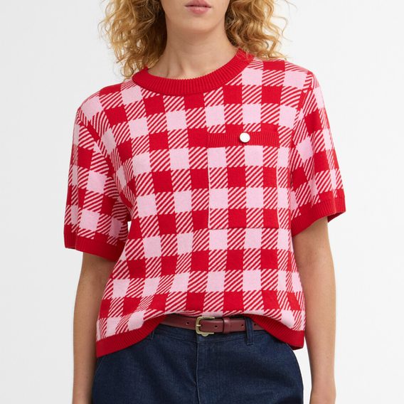 Barbour Esther Gingham Crew Neck Jumper