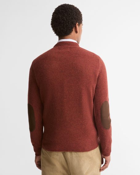 Barbour Essential Patch Crew Neck Sweater — Brick Red