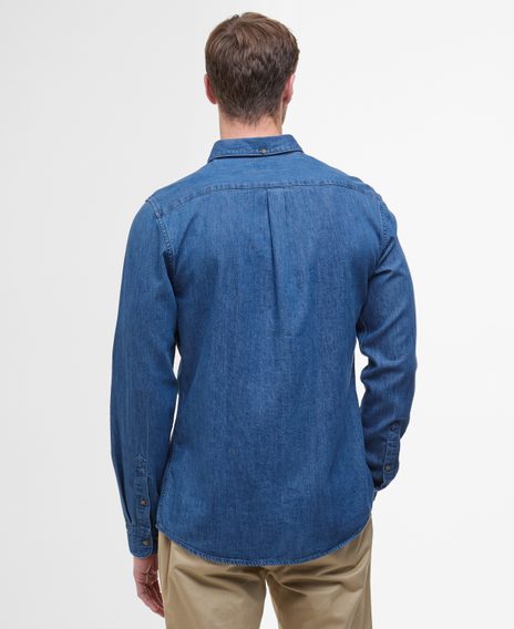 Barbour Denim Crest Tailored Long-Sleeved Shirt — Chambray