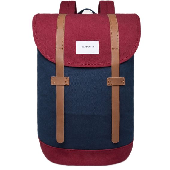 Městský batoh Sandqvist Stig - Blue/Burgundy