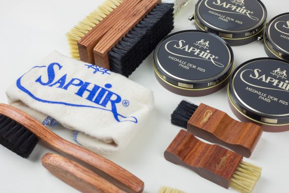 Luxusní mahagonová bedna pro péči o boty Saphir Medaille d'Or
