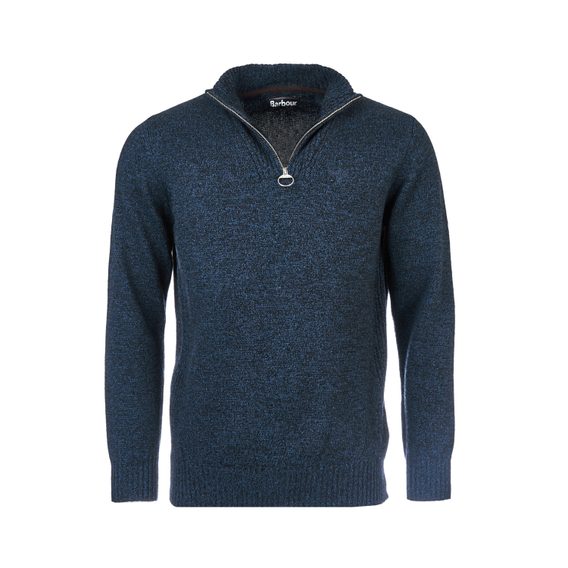 Barbour Essential Lambswool Half Zip Sweater — Navy Mix