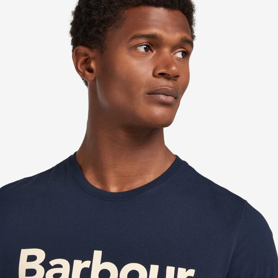 Bavlněné tričko Barbour Logo Tee - New Navy