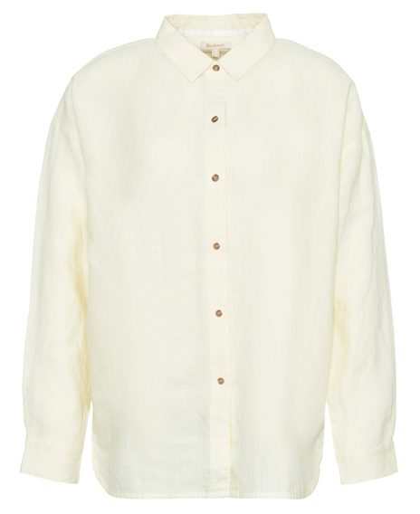 Barbour Hampton Relaxed Linen Shirt — Lemon Souffle